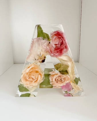 Resin Flower Letter A by Out of the Box by Kate
