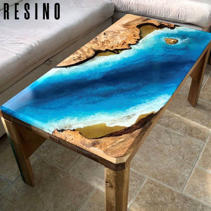 Resin Oceans Edge Coffee Table by Resino