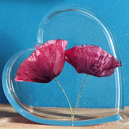 Resin Poppies Heart Casting by Bea_utiful Creations