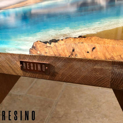 Resino Oceans Edge Resin Coffee Table Side View Close Up