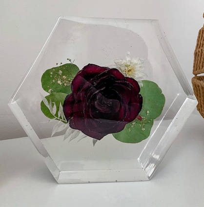 Rose and Resin Hexagon by Sweet Hone Studios