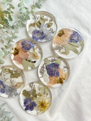 Resin Flower Coaster Set by Out of the Box by Kate