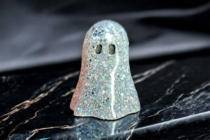 Scrambled Meg Designs Silver Resin Ghost
