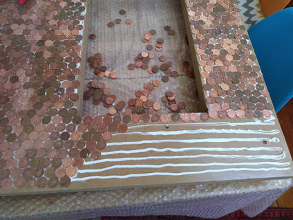 Positioning Pennies to Create Countertop