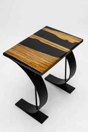 Sole Woodcrafts Oak and Black Resin Side Table