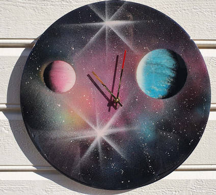 Space Clock by Mariannes Hobby and Painting