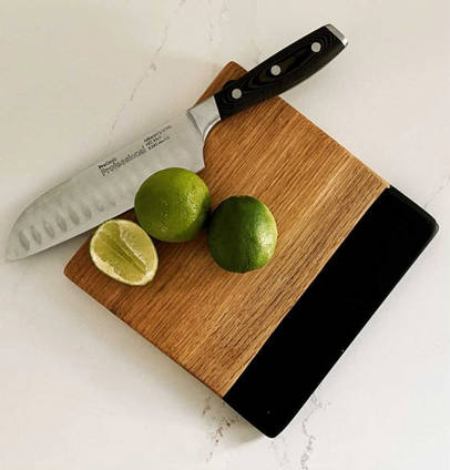 Wood and Black Resin Chopping Board by Studio Punchard