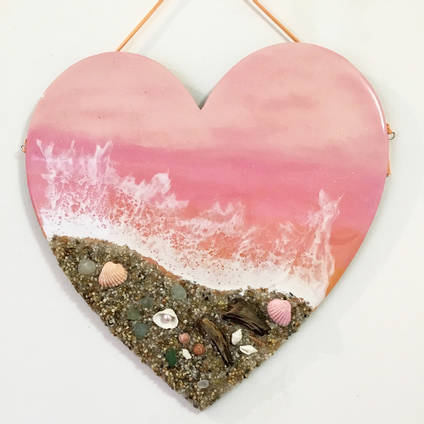 Sunset Ocean Heart Hanger by Crafty Pagan