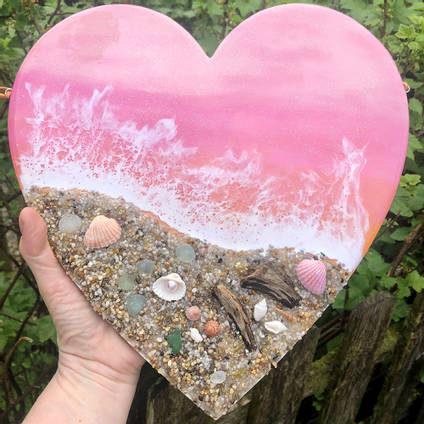 Sunset Ocean Heart by Crafty Pagan