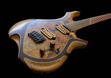 Syrtis Wood and Pink Resin Guitar by StoneWolf Guitars