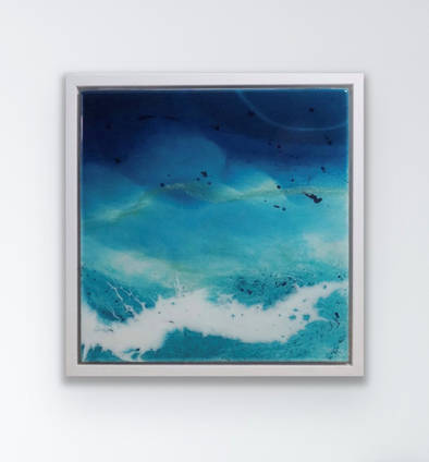Turquoise Blue Ocean Resin Artwork by Christine Richards