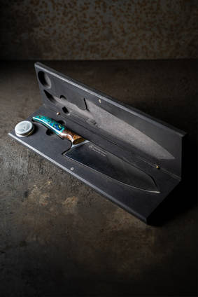 Turquoise Resin Chef's Knife in Box by APOSL
