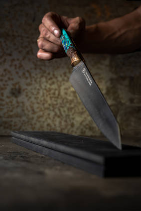 Turquoise Resin Chef's Knife by APOSL