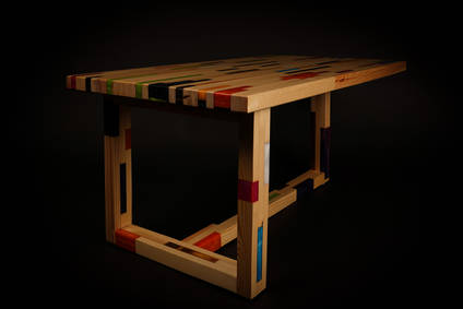 Wood and Resin Pixel Coffee Table by Wudn Stuff