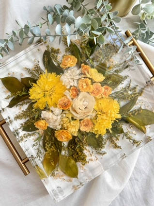 Yellow Flower Resin Tray by Out of the Box by Kate