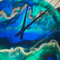 Blue & Green Resin Art Clock Thumbnail