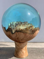 Blue Wood and Resin Sphere Thumbnail