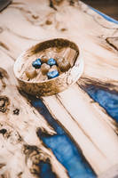Blue Metallic and Resin Yew Table Thumbnail