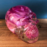 Pink Rose Resin Skull Thumbnail
