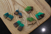 Wood and Resin Earrings Thumbnail