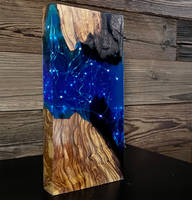 Wood and Blue Resin Lamp by MB Resin Art Thumbnail