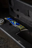 Blue and Gold Resin Handle Chefs Knife Thumbnail