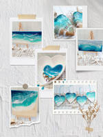 Beach Ocean Art Montage by Jenn Sorsa Coastal Art Thumbnail