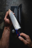 Red and Blue Resin Handle Chef's Knife Thumbnail