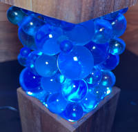 Blue Bubbles Wood and Resin Lamp by MB Resin Art Thumbnail