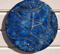 Blue Vein Clock by Mariannes Hobby and Painting Thumbnail