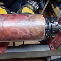 Cherry Wood and Resin Vase - Mounting the Blank on the Lathe Thumbnail