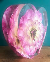 Dahlia angle Resin Heart by Bea_utiful Creations Thumbnail