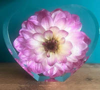 Dahlia Resin Heart by Bea_utiful Creations Thumbnail