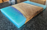 Metallic Resin and Oak Serving Board by Fusion Wood Creations Thumbnail