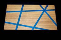 Geometric Blue Resin Table Close Up by Richard Poor Furniture Artist Thumbnail