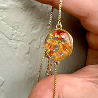 LLawer O Garaid Gold and Orange Resin Flower Bracelet Thumbnail