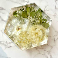 White Orchid Resin Hexagon by Happiness Blooms Creations Thumbnail