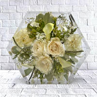 White Rose and Cala Lily Resin Hexagon by Happiness Blooms Creations Thumbnail