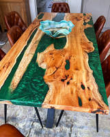 Jade Green & English Yew Dining Table Detail by The Woodyard Ockeridge Thumbnail