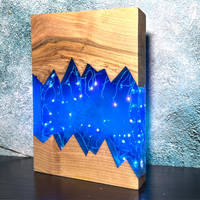 Blue Resin and Wood Lamp by MB Resin Art Thumbnail