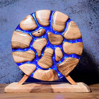 Resin and Wood Disc Lamp by MB Resin Art Thumbnail