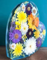 Multi-Colour Flower Resin Heart by Bea_utiful Creations Thumbnail