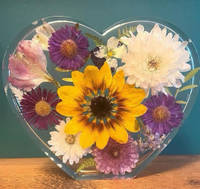 Multi Flower Resin Heart by Bea_utiful Creations Thumbnail
