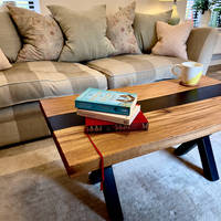 Oak & Black Epoxy River Coffee Table by The Woodyard Ockeridge Thumbnail