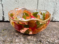Peach and Red Resin Bouquet Bowl by LLawer O Garaid Thumbnail