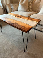 Pearl Resin & English Yew Side Table by The Woodyard Ockeridge Thumbnail