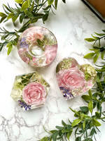 Happiness Blooms Pink Floral Resin Trio Thumbnail