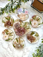 Happiness Blooms Pink Heart and Resin Cast Coaster Set Thumbnail