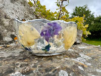 Purple and Silver Resin Bouquet Bowl from side by LLawer O Garaid Thumbnail