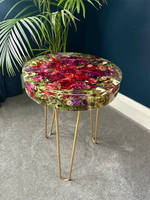 Resin and Red and Purple Roses Table by Happiness Blooms Creations Thumbnail